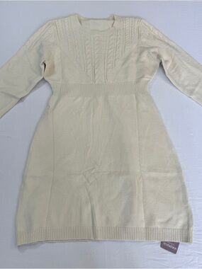 Ivory Cable Knit Sweater Dress